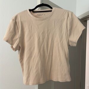 Abercrombie & Fitch Soft Ribbed Cream Top